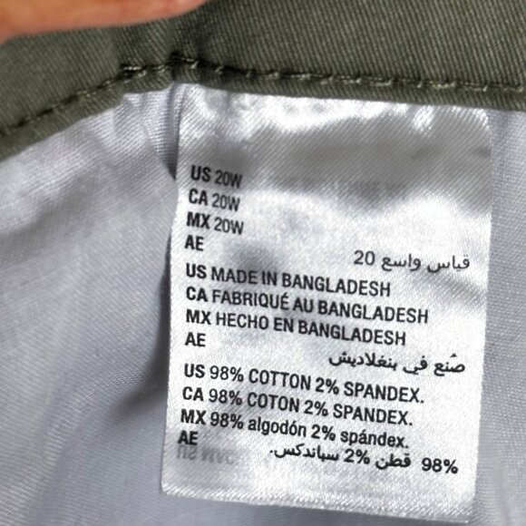 Karen Scott Plus Size 20W Olive Green  98% Cotton 2% Stretch Cotton Spandex - Picture 7 of 13